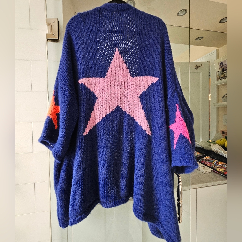 Carla Giannini Star Cardigan Sweater Mohair and Wool - one size